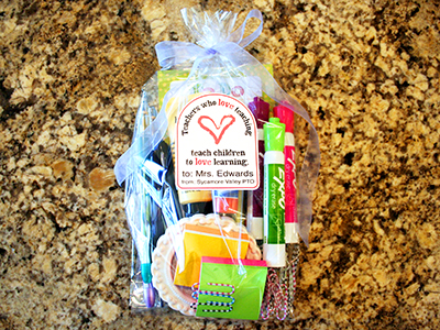 Teacher appreciation gifts - school supply goody bag