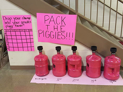 Pack the piggies - penny war fundraiser