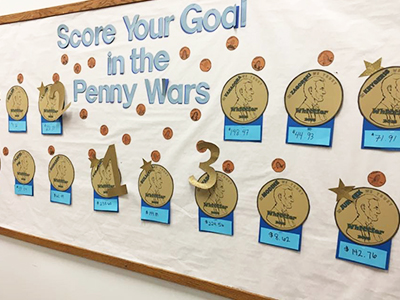 Daily goal board - penny war fundraiser