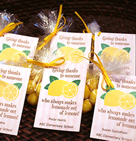 Quick and easy volunteer appreciation gifts - lemon tag