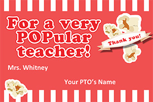 Teacher Appreciation Popcorn Tag