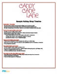 Holiday Shop Sample Timeline: Candy Cane Lane