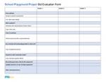 School Playground Project Bid Evaluation Form