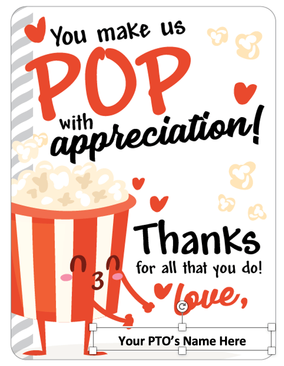 Teacher Appreciation Week Popcorn Bar Gift Tags