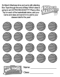 March Madness (Basketball) - Collection Sheet