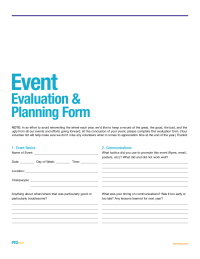 PTO Today: Event Evaluation and Planning Form