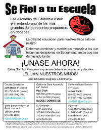 Spanish - Budget Cuts Flyer for California