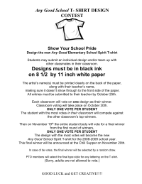 School Spirit T-shirt contest