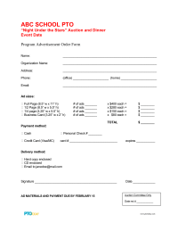PTO Today: Ad Order Form