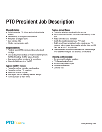 PTO President Job Description