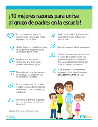 Top 10 Reasons To Join the School Parent Group (Spanish)