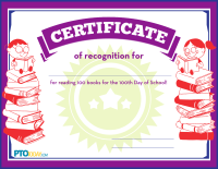 Certificate for Reading 100 Books