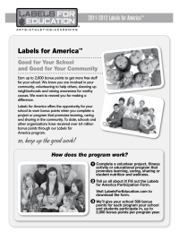 Labels for Education Labels for America Overview