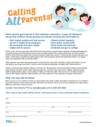 PTO Today: Calling All Parents Flyer