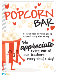 Teacher Appreciation Week Popcorn Bar Sign