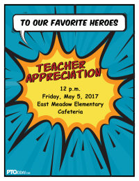 Superhero Teacher Appreciation Invitation
