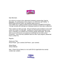 Box Tops Donation Letter