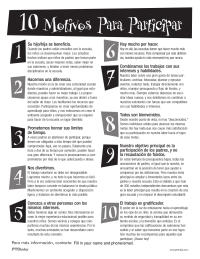 PTO Today: 10 Reasons To Get Involved - Spanish (black and white)