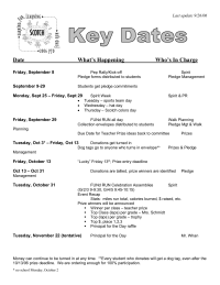 Fun Run - Key Dates in Planning