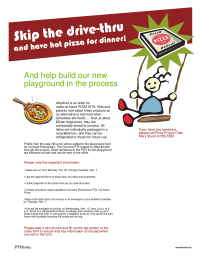 PTO Today: Pizza Fundraiser Flyer