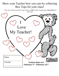 I Love My Teacher! Valentine Collection Sheet