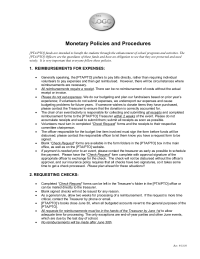 Monetary policies/procedures