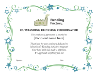 Outstanding Recycling Coordinator Certificate