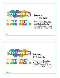 PTO Monthly Meeting Announcements