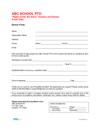 PTO Today: Auction Donor Form