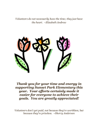 Volunteer Appreciation Letter/Flyer