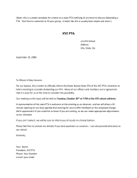 Notify State PTA of Disbanding Letter