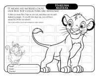 Lion King Collection Sheet