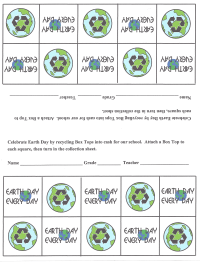 Earth Day collection sheet