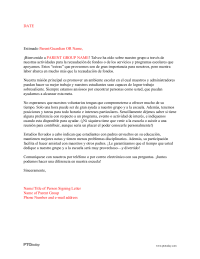PTO Today: Parent Involvement Letter 2 (Spanish)