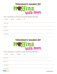 Muffins With Mom Volunteer Form