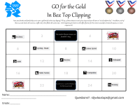 Go for the GOLD in Box Top Clipping (25 count summer contest)