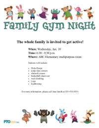 Family Gym Night Flyer