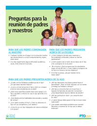 Parent-Teacher Conference Questions (Spanish)