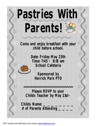 Pastries with Parents Invitation