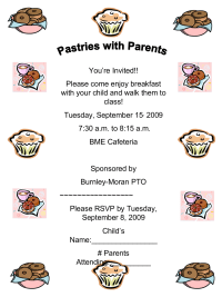 Pastries with Parents Flyer