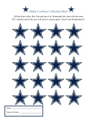 Dallas Cowboys Collection Sheet