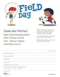 PTO Today: Field Day Volunteer Form/Flyer