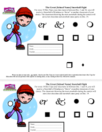 Snowball Fight Contest Collection Sheet
