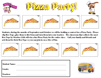 Box Tops Pizza Party Collection Sheet (Sept/Oct)