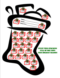 2008 Holiday Stocking Collection Sheet