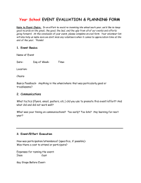 Post-Event Evaluation Form