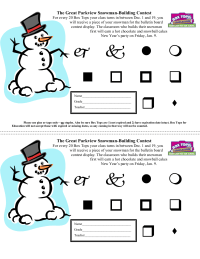 Snowman Building Contest Sheet