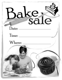 PTO Today: Bake Sale flyer (B&W)
