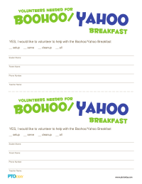 Boohoo/Yahoo Breakfast Volunteer Form