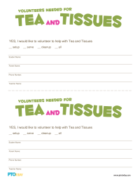 Tea and Tissues Volunteer Form